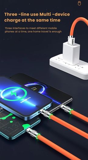 120W 6A 180 Degree Rotating Super Fast Charge Cable Mobile USB to Type C Charger For Samsung