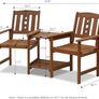 FREE P&P Outdoor Hardwood Jack & Jill Chair Set, Wood, Natural, 162.1 (W) x 91.4 (H) x 72.9 (D) cm Image 2
