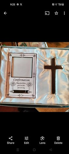 Confirmation set with frame and cross, new in box