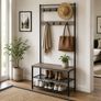Hallway Coat Rack with Bench & Shoe Storage Image 3