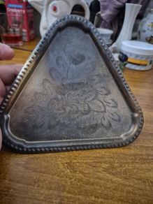 Unique Vintage Old Metal Engraved Handcrafted Tray