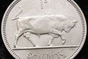 [#825] - Ireland 1964 | Irish 1s | One Shilling | Bull | KM.14a | UNC