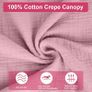 Bed Canopy, Children Bed Canopy Nursery Decorations, House Bed Canopy Made of 100 Cotton Muslin Handmade, Decoration for Children's Room, 135 by 360cm, Dark Pink Image 6