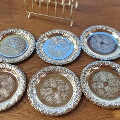 silver plated coasters