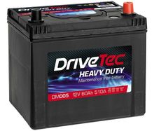 DriveTec Car Battery DM005 12V 60Ah 510A For Mazda 3 1.6 2.3 DiSi Turbo MPS