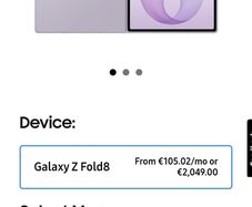 Samsung Z Fold 8 Brand new Lavender colour 256gb