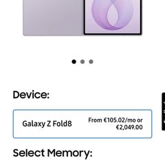 Samsung Z Fold 8 Brand new Lavender colour 256gb