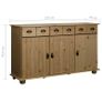 Sideboard 134x39x79.5 cm Solid Pine Wood Image 5