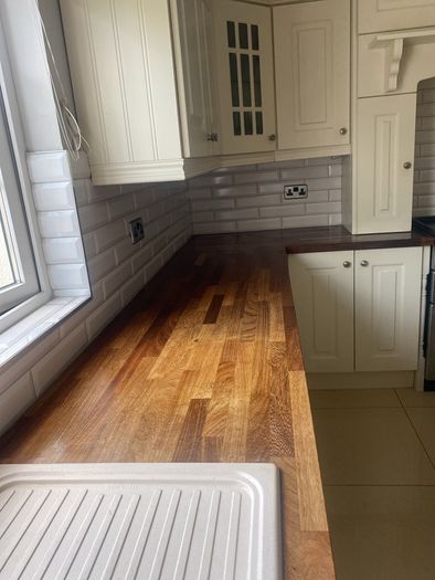 kitchen with walnut worktop