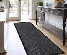 MULTIPLE SIZES AVAILABLE Hallway Runner Rug Grey 60x120cm Heavy Duty Entrance Mat Non-Slip Rubber Back Large Runner Dirt Trapper Carpet, Water Absorbent Runner Mat, Washable Rug for Hallway Kitchen Living Room