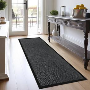 MULTIPLE SIZES AVAILABLE Hallway Runner Rug Grey 60x120cm Heavy Duty Entrance Mat Non-Slip Rubber Back Large Runner Dirt Trapper Carpet, Water Absorbent Runner Mat, Washable Rug for Hallway Kitchen Living Room