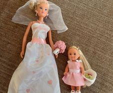 Brand New Barbie Type Bride Doll and Flower Girl