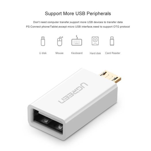 Ugreen OTG Micro USB (Male) to USB-A (Female) QC 3.0-2.0 Charger & Sync Convertor Adapter (Brand New/Warranty)