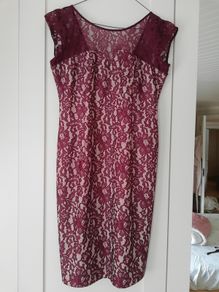 Burgundy lace dress size 14