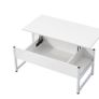 BRAND NEW Coffee Table With Storage Shelf lLift-Up sidetable Desk Metal Leg Laptop Table Study Desk Livingroom Furniture White Image 2