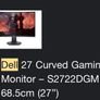 1440p 165 Hz 27 inch dell monitor - curved gaming monitor Image 2