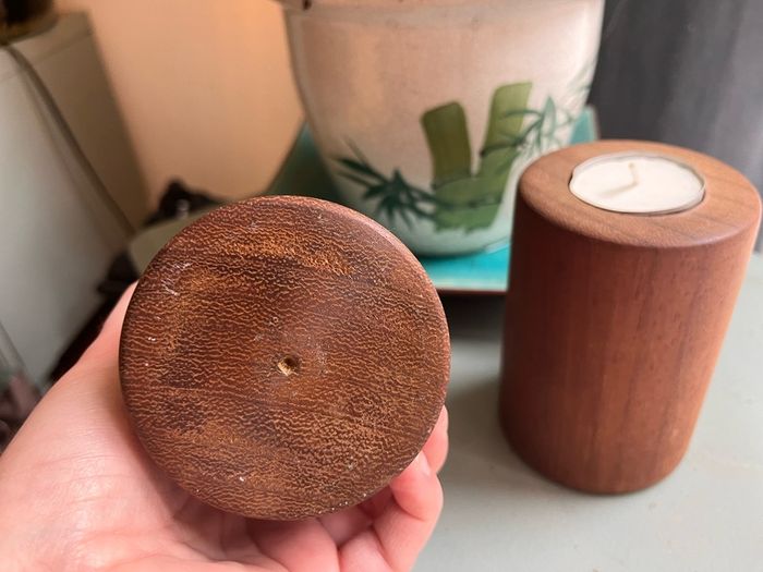 Handturned wooden candleholders