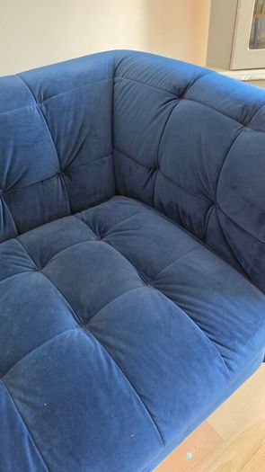 Blue velvet sofa 3-seater