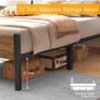 Single Bed Frame with Wooden Headboard Image 3