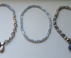 Set of 3 grey beaded bracelets