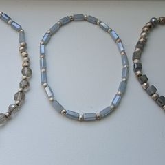 Set of 3 grey beaded bracelets