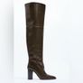 Zara Over The Knee Leather Boots Image 2