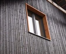 Charred timber cladding