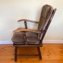 Elegant Vintage Armchair | Upholstered Wooden Frame Image 2