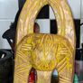 A Large Traditional Hand Carved Wood Shield Totem, Postage Available or collection, Measurements are in the photo's Image 2
