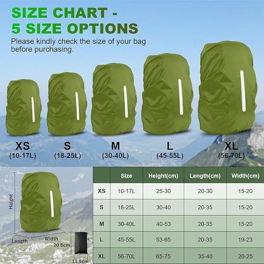 Waterproof Rain Cover for Backpack, Reflective Rucksack Rain Cover for Anti-dust/Anti-Theft/Bicycling/Hiking/Camping/Traveling/Outdoor Activities