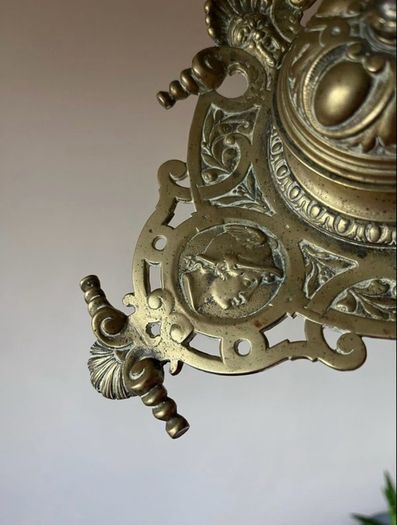 Vintage brass inkwell