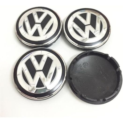 4x New VW 56mm Outer Alloy Wheel Centre Caps pitted new typre to fit Golf POLO LUPO