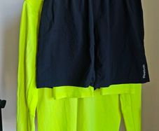 Reebok Running Set Mens S 2-in-1 Shorts  Top Half Zip