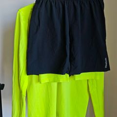 Reebok Running Set Mens S 2-in-1 Shorts  Top Half Zip