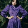 Zara purple Dress rhinestone buttons, size S Image 2