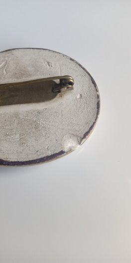 Vintage renaissance style oval portrait brooch pin