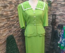 Vintage 40s 50s style Lime green skirt suit