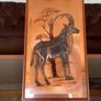 Vintage Handmade Magowan 3d Copper Art Teak Wood Wall Plaque Image 7