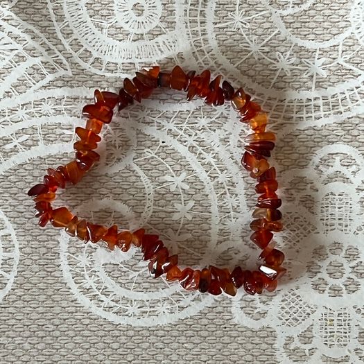 Bracelet natural carnelian crystal gem mew