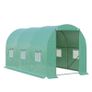 4 x 2 x 2 m Polytunnel Greenhouse with Roll-up Door and 6 Mesh Windows, Walk-in Garden Tunnel Warm House Tent with UV-resistant PE Cover and Galvanised Steel Frame, Green Image 6