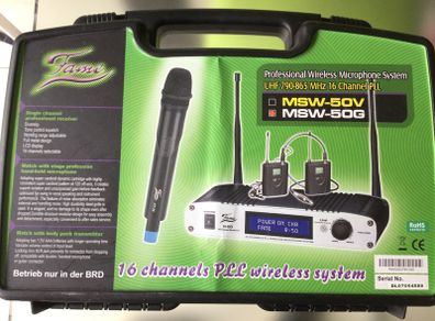 Fame MSW-50G Wireless Guitar Professional Receiver