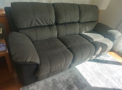 3 Seater Sofa Manual Recliner in Grey