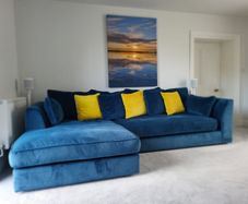 Whitemeadow Deep Teal Velvet Corner Sofa - Excelle