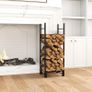2.44m Outdoor Firewood Rack for Fireplace, Heavy Duty Steel Log Holder, Indoor Wood Pile Storage Organizer, Adjustable Stacker Stand,  Black Image 5
