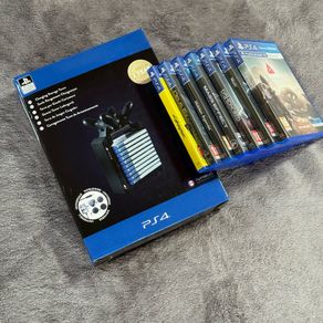ps4 controllers dock charger and game stand + games