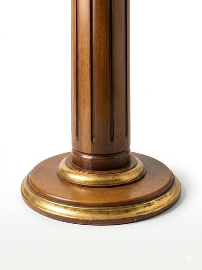 Carved French Fruit Wood & Parcel Gilt Pedestal