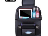 Leather Pad Bag Car Seat Back Organizer Foldable Table Tray