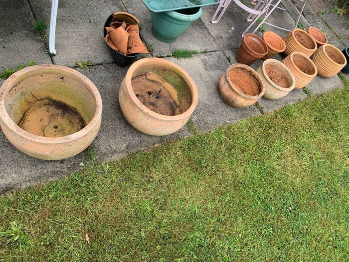 Mixed set of 11 terracotta pots