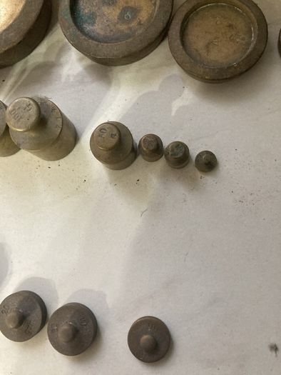 antique vintage brass weights