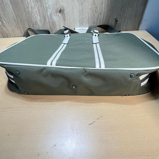 Lacoste Green and White Canvas Travel Bag with Shoulder Strap